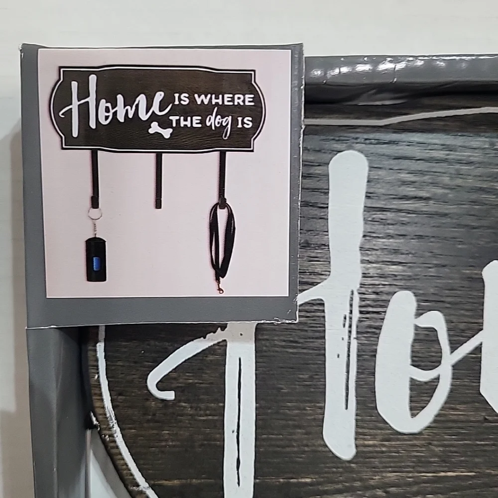 Don't Wall Plaque With Hook Home Is Where The Dog‎ Is Leash Holder Key Holder